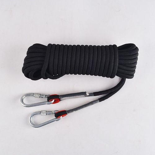 Corde D'escalade Extérieure De 20 M, Corde D'escalade Statique Extérieure De 10 Mm, Corde De Sécurité Haute Résistance, Corde De Sauvetage En Parachute Avec 2 Mousquetons