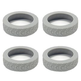 Lot de 4 housses de protection pour roues de valise grises, en silicone souple, pour réduire le bruit.