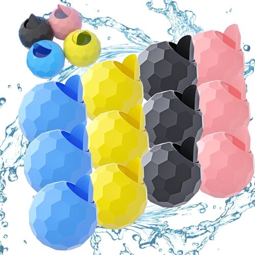 Ballons d'eau réutilisables pour enfants, 16 ballons d'eau rechargeables, ballons d'eau en silicone à remplissage rapide pour les fêtes d'été, jouets d'extérieur pour piscine, plage et été