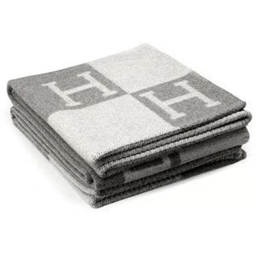 Plaid H Couverture en cachemire mélangé crochet Portable gris