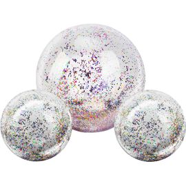 Ballon de Plage gonflable, [3 Pièces] Plage et jeux d'Eau, le Géant de Paillettes Piscine à Balles pour l'Été, des Décorations de Noël, des Paillettes Jouets, Ballon de Plage pour