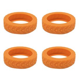 Lot de 4 housses de protection pour roues de valise orange, en silicone souple, anti-bruit