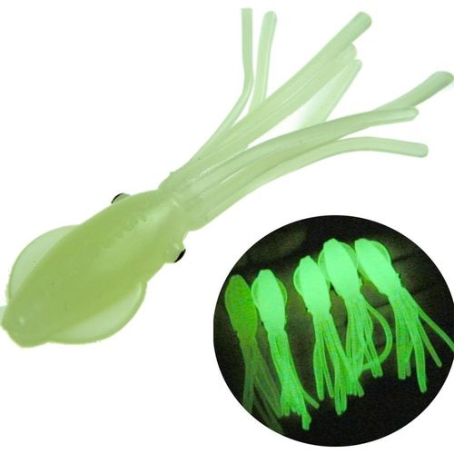Leurres Souples Lumineux - 7,5 Cm - 4 G - Leurres De Pêche En Plastique - Leurres D'eau Salée En Forme De Pieuvre - Souples - 15 Pièces Par Paquet.