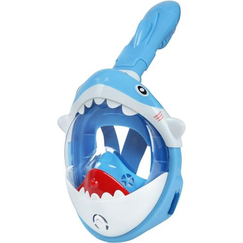 Masque De Plongée Bleu Pour Enfants, Masque De Snorkeling Shark, Anti-Buée, Anti-Fuite, Panorama À 180°, Système Dry Top, Respiration Facile