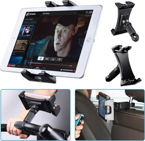 Support Tablette Vélo Spinning, Vélos D'appartement, Voiture Appui-Tête, Tapis Course, Gymnase Guidon, Microphone Supporter Réglable 360 ° Pour Ipad Pro, Ipad Mini, Ipad Air 4.7-12.9"" Tablette
