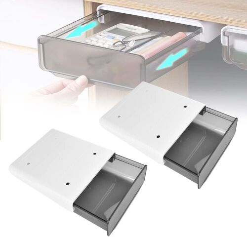 PCS Tiroirs sous Bureau 20*17*7.2cm Organiseur de Tiroirs Autocollant Tiroir sous Bureau Autocollants Organisateur Boîte de Rangement Invisible Boîte à Tiroirs Cachée pour Bureau École