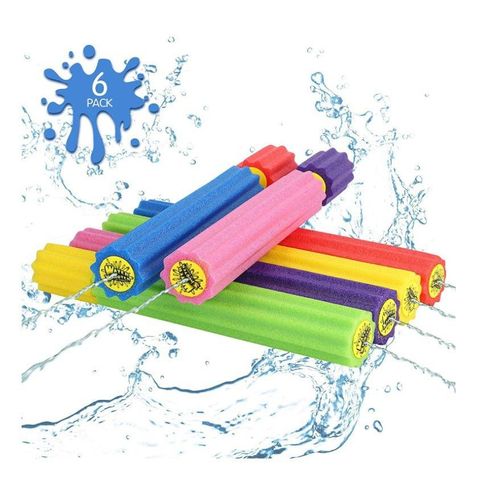 Pistolet À Eau En Mousse Pour Enfants, 6 Pistolets À Eau Longue Portée, Jouet De Piscine, Jouets De Bain Pour Enfants De 3 Ans Et Plus