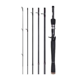 Canne À Pêche Spinning Et Casting En Carbone 6 Sections De 210 Cm, Canne À Pêche Au Leurre