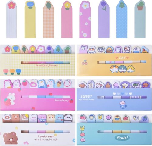 720 Pièces Notes Autocollantes Marque Pages,Postit Marque Page,Onglets D'index,Postit Fantaisie Pour Étiquettes Onglets Séparateur Guides D'index-6 Emballer