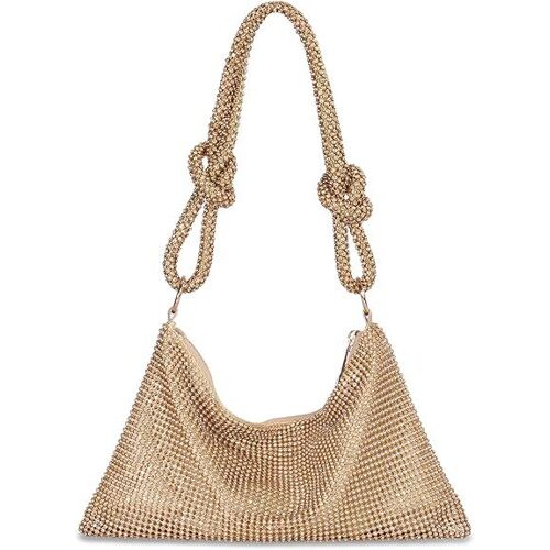 Pochette de soirée dorée tendance pour femme, demoiselle d'honneur, mariée, pour bal, cocktail, mariage, fiançailles