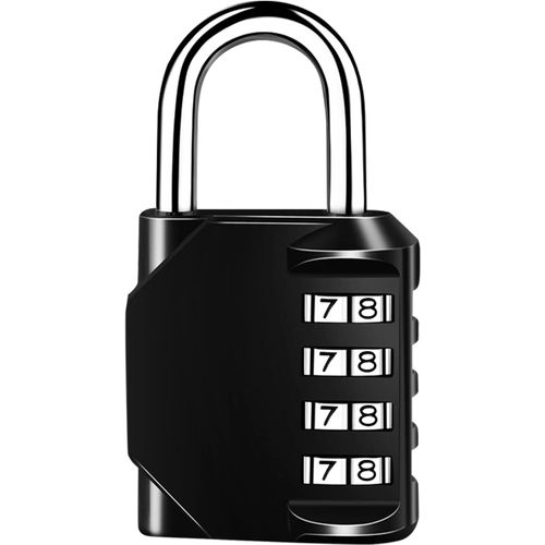 Cadenas À Combinaison Cadenas 4 Chiffres,Cadenas À Code En Alliage De Zinc,Pas Besoin De Clés,Changez Vous-Même Votre Code À Volonté,Adapté Aux Casiers,Garages,Portails,Écoles (Noir)