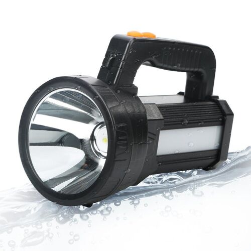 Lampe de poche LED ultra puissante, 9600 mAH / 11000 lumens / IPX4 Wate