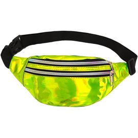 FEW-Sac Banane Holographique Femme Sac à Taille imperméable à l'eau Fashion Fanny Pack avec Bretelles réglables glissière Lisse Trois Compartiments pour fête Festival Sports Outdoor Travel