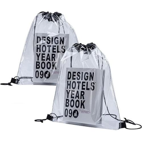 Lot De 2 Sacs De Sport Transparents, Sac À Dos De Sport Transparent, Sac À Dos Transparent Avec Cordon De Serrage, Imperméable, Unisexe, Pour Le Sport, Le Yoga, La Salle De Sport Et Les Voyages
