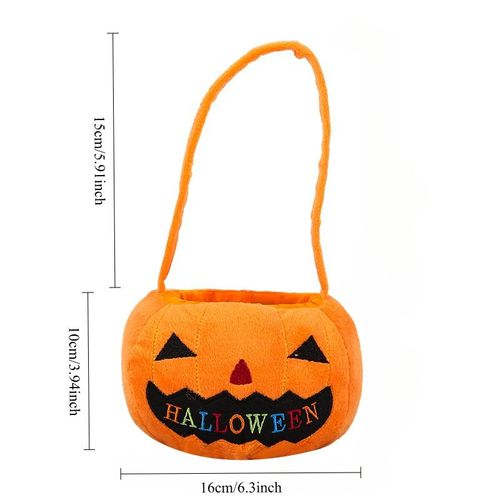 Sac À Bonbons En Velours - Sac À Main En Forme De Citrouille Pour Halloween À L'International, Accessoire De Décoration Pour La Fête Des Morts, Sac À Friandises Avec Lumière Pour La Chasse Aux Bonbons