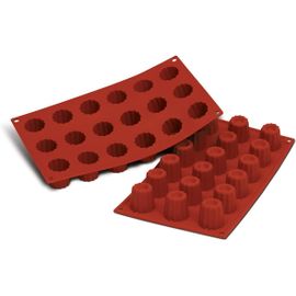 Ershi-| Sf033 Moule En Silicone Pour Mini Cannelé Monoportions, Antiadhésif, 18 Monoportions, Lot De 1 Moule À Gâteau, Ø 35 H 35 M[728]