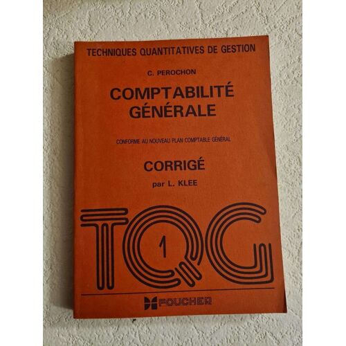 Comptabilité Générale - Corrigé Tqg 1