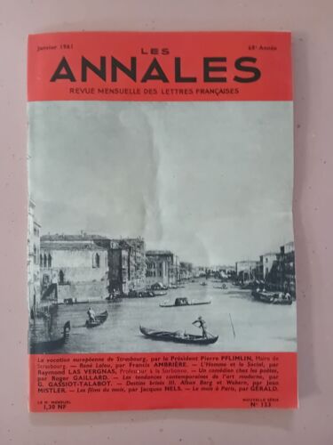 Revue Les Annales Des Lettres Françaises N° 123