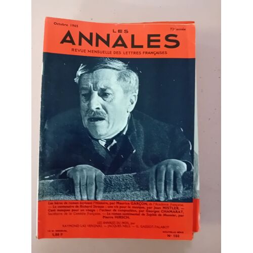 Revue Les Annales Des Lettres Françaises N° 180