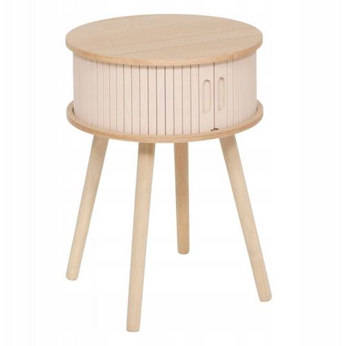 Table De Chevet 2 Portes En Bois Nysos - Crème