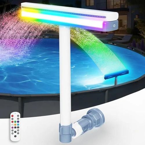 Fontaine Piscine Led Rechargeable Kingsom Avec Télécommande, Cascade Ajustable, 10000mah - Accessoires Piscine Hors Sol.