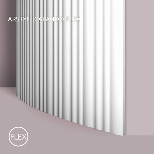3d panneau mural NMC CALANDO FLEX ARSTYL Noel Marquet Lambris mural Panneau acoustique Moulure flexible Cimaise Moulure en stuc Moulure décorative design moderne blanc 2 m
