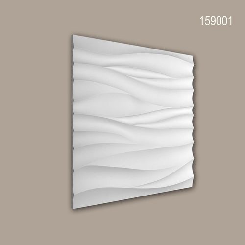 3d panneau mural Profhome 159001 Lambris mural Panneau acoustique design moderne blanc 0,36 m2