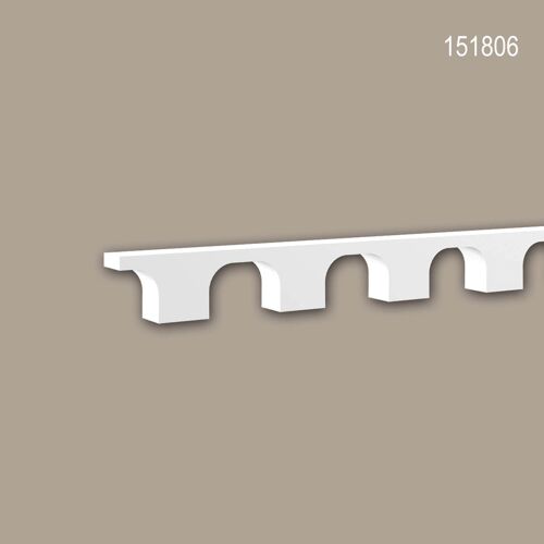 Cimaise Profhome 151806 Frise Moulure en stuc Moulure décorative style Art déco blanc 2 m