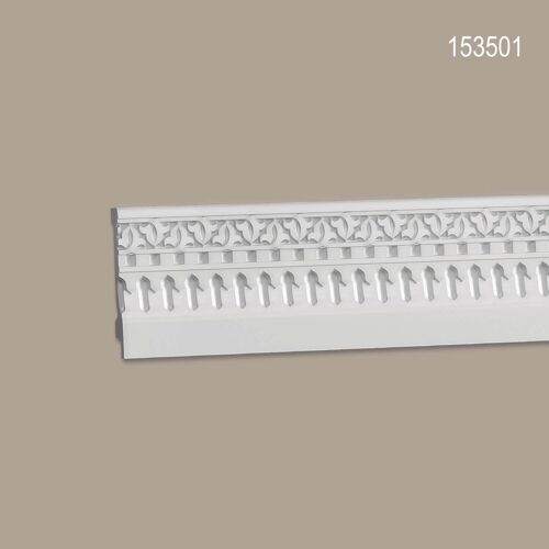 Plinthe Profhome 153501 Planchette Moulure en stuc Moulure décorative style marocain Motifs géométriques islamiques Arabesques orientales blanc 2 m