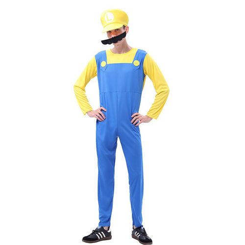 Costume Cosplay Mario (Jaune Pour Homme, Taille L Pour Adulte)