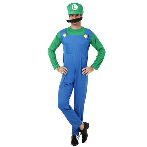 Costume Cosplay Mario (Vert Pour Homme, Taille L Pour Adulte)