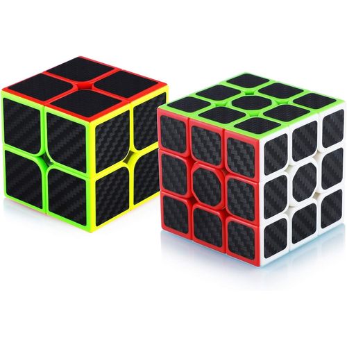Ensemble de cubes de vitesse, 2x2x2 3x3x3 Speed Magic Cube, fibre de carbone