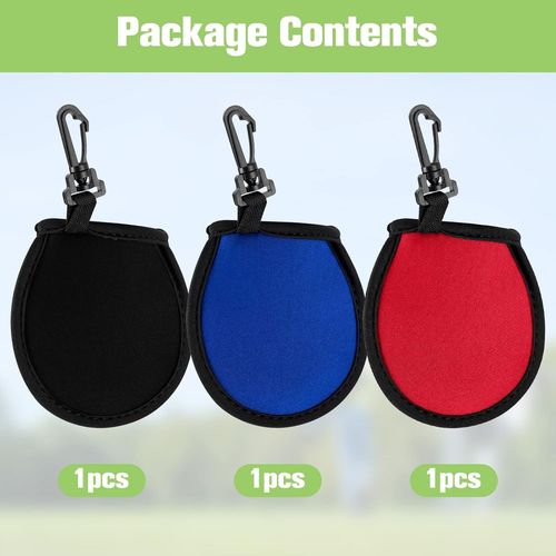 3pcs Balle De Golf De Nettoyage Pochette De Portable De Nettoyage Sac Avec Des Clips De Lavage Microfibre Balle De Golf Sachet De Nettoyant Pour Le Nettoyage Sac Accessoire Pour Les Balles