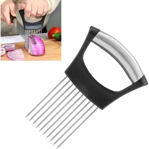 Fourchette À Oignon Et Couteau À Oignon En Acier Inoxydable,Trancheuse À Oignon,Pour Couper Viande,Légumes,Fruits,Ustensiles De Cuisine En Acier Inoxydable
