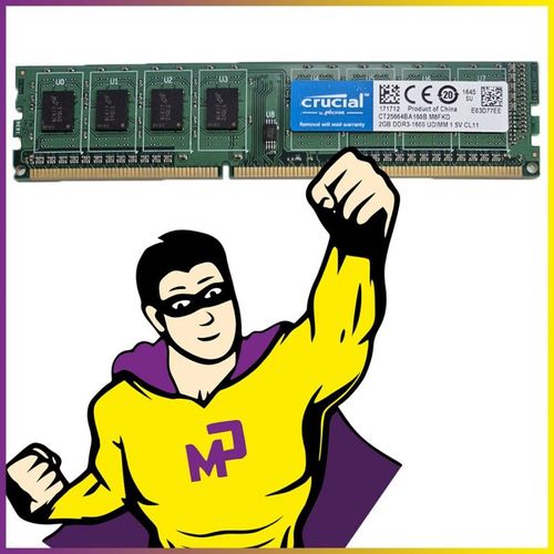 2GB RAM DDR3 Crucial CT25664BA160B.M8FKD PC3-12800 1600 Mhz DIMM CL11 1.5V 1Rx8 PC