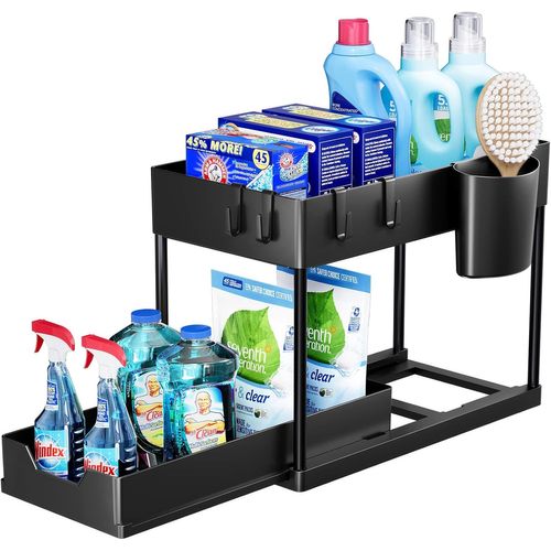Sous Lavabo Étagères De Niveau 2 Comptoir De Cuisine Étagères De Cuisine Multifonction Étagères À Épices Racks En Vertu Du Cabinet Tablettes Lave-Vaisselle Tablettes