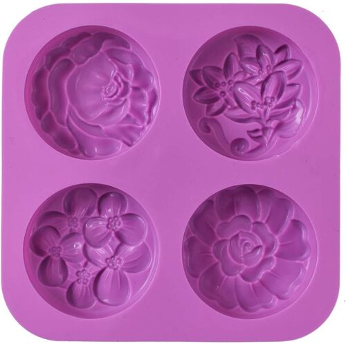 Kalanka-Moules À Savon En Silicone Fleur Moule À Savon Fait Maison Muffin Pudding Jelly Brownie Moules À Cheesecake Antiadhésif Et Sans Bpa