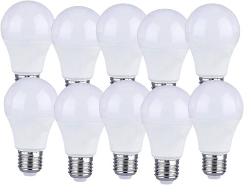 Pack De 10 Pack De 10 Ampoules Led E27 9w A60 - Lumière Blanc Chaud 4000k - 806 Lumen