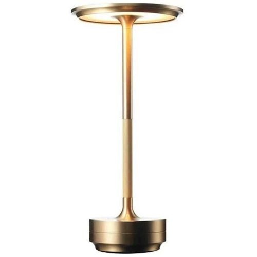 1 Lampe De Bureau Sans Fil Dorée, Intensité Variable, Rechargeable Par Usb