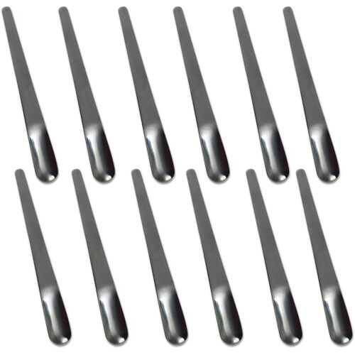 Lot De 12 Cuillères À Dessert En Acier Inoxydable De 12 Cm, Mini Cuillères De Dégustation En Métal, Cuillères À Apéritif, Spatules À Expresso Réutilisables Pour Crème Glacée, Café, Boissons (Noir)