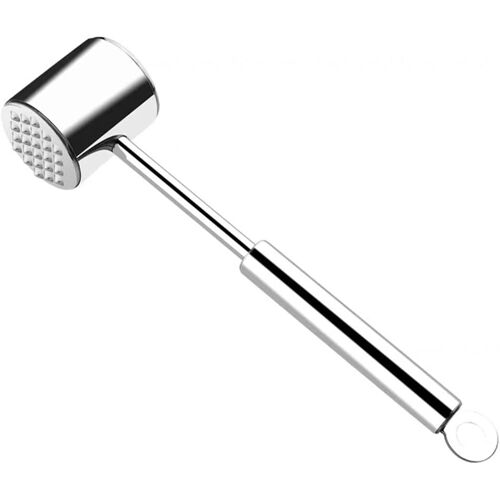 Attendrisseur de viande professionnel en acier inoxydable 304, marteau double face pour escalopes, steaks et b?uf, 26 cm de long, argenté
