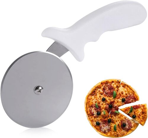 Roulette À Pizza, Coupe Pizza En Acier Inoxydable, Découpe Pizza, Trancheuse À Pizza Professionnelle, Couteau Pizza Avec Poignée Antidérapante, Pizza Cutter Pour Pizzas Crêpes Gâteaux (Blanc)