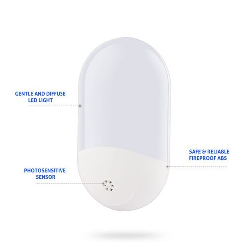Veilleuse Murale À Led, Veilleuse Murale Automatique Plug And Play Avec Capteur Crépusculaire, Veilleuse Enfichable Pour Enfants Pour Chambre D'enfant, Salon, Garage, Salle De Bain, Couloir, Blanc Cha
