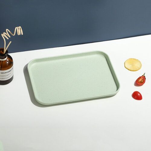 Lot De 3 Plateaux Rectangulaires En Plastique Pour Cuisine Nordique, 30,5 X 22 X 1,6 Cm, Pour Restaurant Et Hôtel (Vert, Bleu, Rose)
