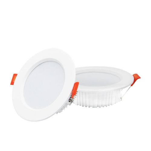 Spot LED encastrable, lot de 2, extra plat, plafonnier d'intérieur, rond, ultra fin, équivalent 5 W, ampoule à incandescence 40 W, 230 V, blanc chaud 2700 K, pour salon et cuisine