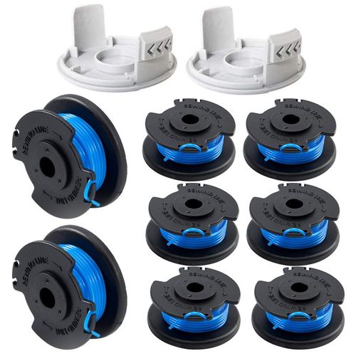 Lot de 10 bobines de rechange pour débroussailleuse, compatibles avec Ryobi One+ AC14RL3A-18 V, 24 V, 40 V, coupe-bordures sans fil 3,3 m, 8 bobines + 2 bouchons