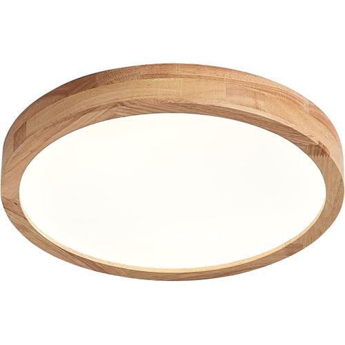Plafonnier Led En Bois, Diamètre 30 Cm, 20 W, Éclairage Trichromatique, Plafonnier Rond En Bois, Pour Salon, Cuisine, Salle À Manger, Couloir, Maison, Bureau, Chambre D'enfant
