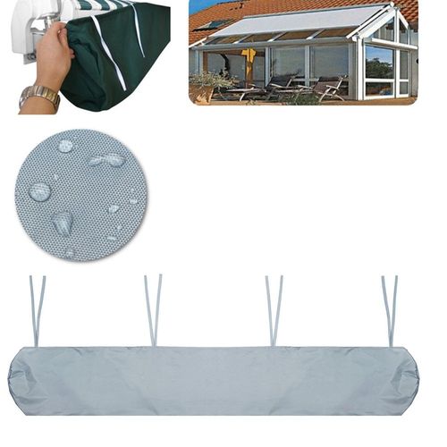 Auvent De Terrasse, Abri De Protection Imperméable Pour L'hiver, Protection Solaire Et Anti-Poussière, Gris, 2,5 M