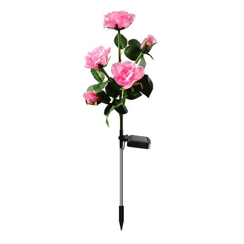 Lampes De Jardin Solaires À Led En Forme De Rose, À Économie D'énergie, Luminaire Décoratif D'extérieur Pour Jardin Et Pelouse, Idéal Pour La Maison, Rose