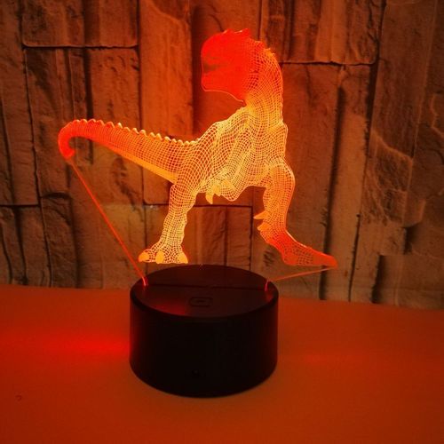 3d Dinosaures Lampe Illusion Optique Led Veilleuse, Easehome Optiques Illusions Lampe De Nuit 7 Couleurs Tactile Lampe De Chevet Chambre Table Art Déco Enfant Lumière De Nuit Avec Câble Usb